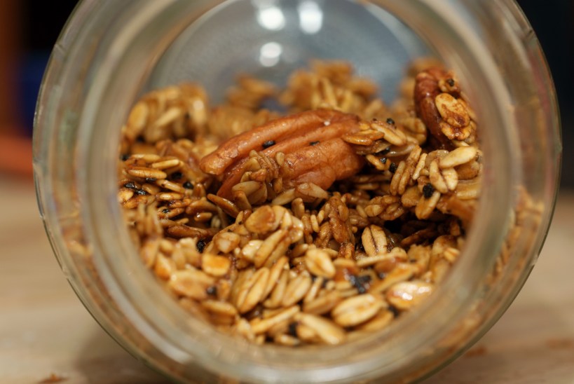 granola inside jar